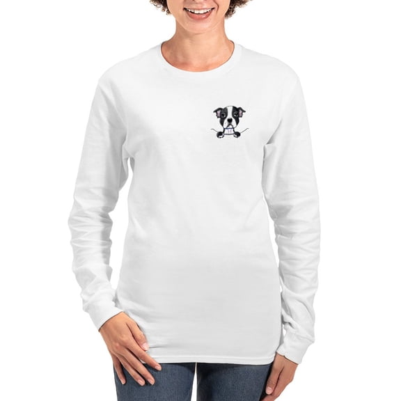 CafePress - Kiniart Pocket Boston Women's Long Sleeve T Shirt - Women's Long Sleeve Graphic Casual T-Shirt