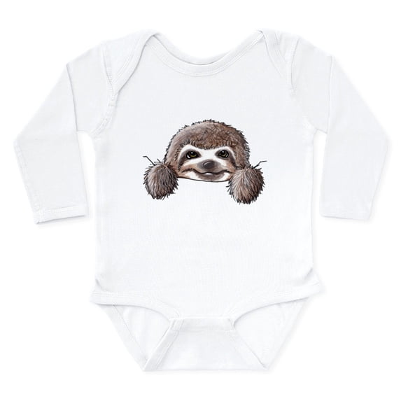 CafePress - Kiniart Pocket Sloth Long Sleeve Infant Bodysuit - Long Sleeve Cotton Baby Bodysuit