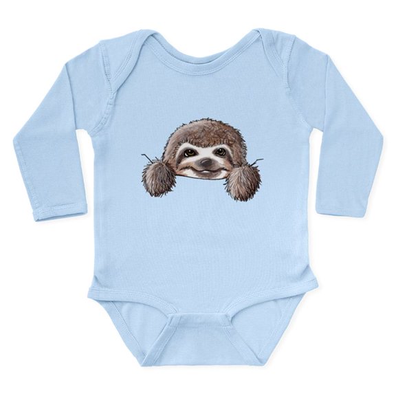 CafePress - Kiniart Pocket Sloth Long Sleeve Infant Bodysuit - Long Sleeve Cotton Baby Bodysuit