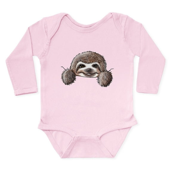CafePress - Kiniart Pocket Sloth Long Sleeve Infant Bodysuit - Long Sleeve Cotton Baby Bodysuit