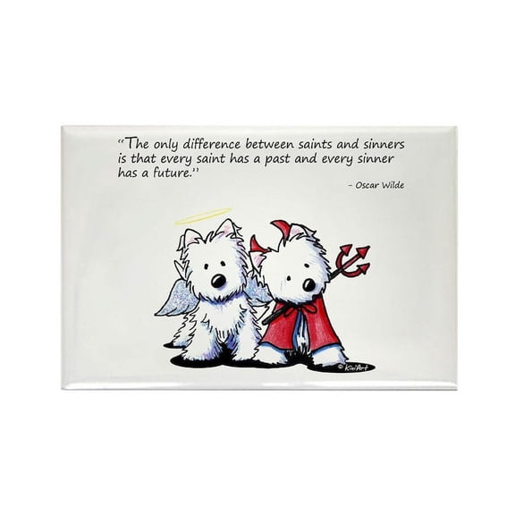 CafePress - Kiniart Saint & Sinner - Rectangle Magnet, 2"x3" Refrigerator Magnet