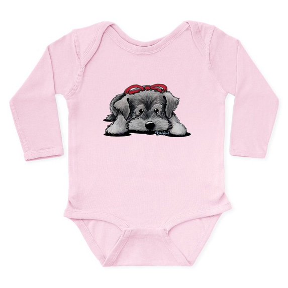 CafePress - Kiniart Schnauzer Long Sleeve Infant Bodysuit - Long Sleeve Cotton Baby Bodysuit