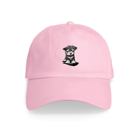 CafePress - Kiniart Schnauzer Pup Cap - Adjustable 100% Brushed Unisex Casual Cotton Baseball Cap, Beige, 1
