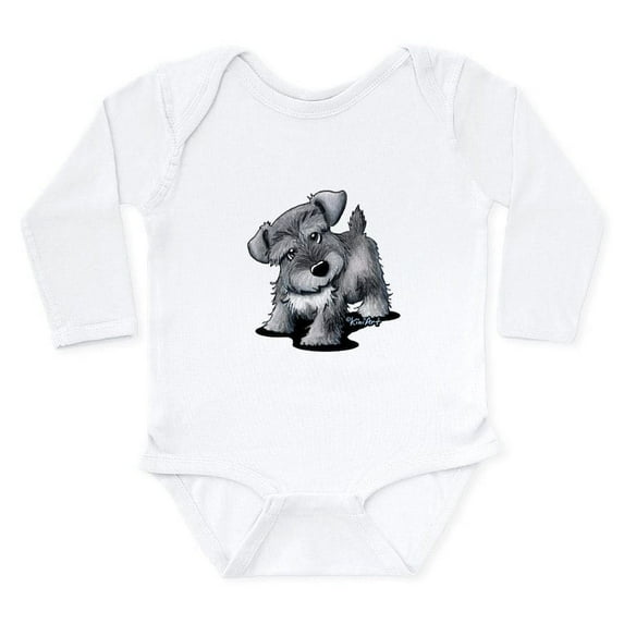 CafePress - Kiniart Silver Schnauz Long Sleeve Infant Bodysuit - Long Sleeve Cotton Baby Bodysuit