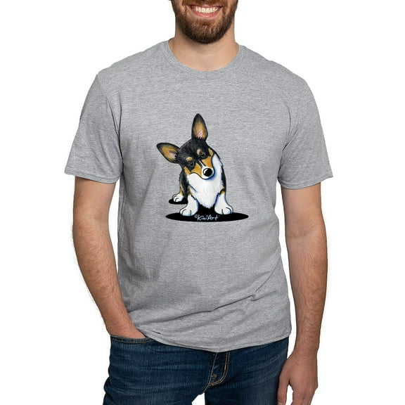 CafePress - Kiniart Tricolor Corgi Fitted T Shirt - Fitted T-Shirt, Vintage Fit Soft Cotton Tee