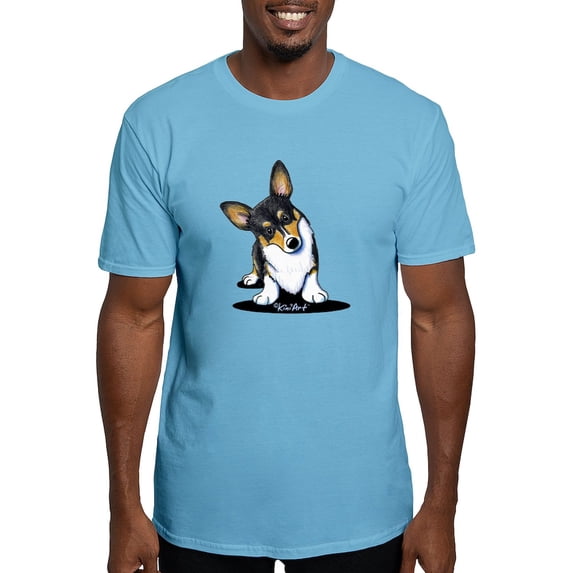CafePress - Kiniart Tricolor Corgi Fitted T Shirt - Fitted T-Shirt, Vintage Fit Soft Cotton Tee