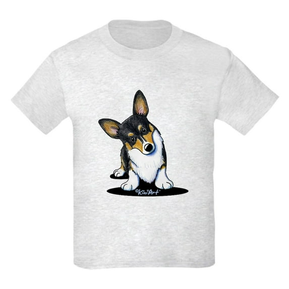 CafePress - Kiniart Tricolor Corgi Kids Light T Shirt - Light T-Shirt Kids XS-XL