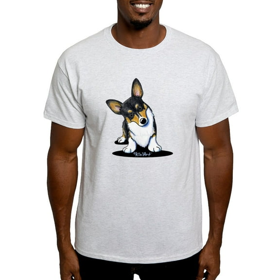 CafePress - Kiniart Tricolor Corgi Light T Shirt - Men's Classic Graphic T-Shirt