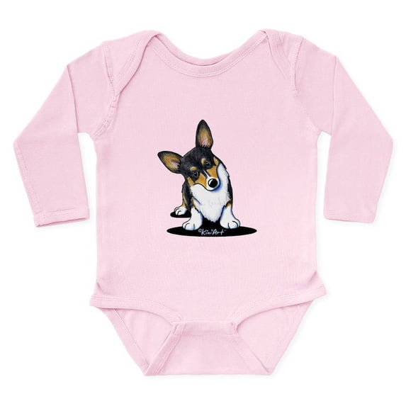 CafePress - Kiniart Tricolor Corgi Long Sleeve Infant Bodysuit - Long Sleeve Cotton Baby Bodysuit