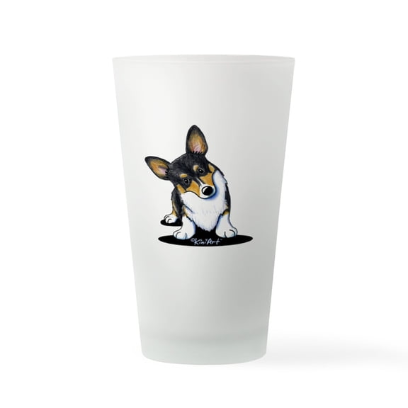 CafePress - Kiniart Tricolor Corgi - Pint Glass, Drinking Glass, 16 oz. CafePress