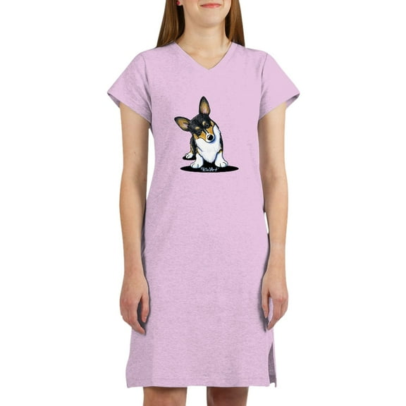 CafePress - Kiniart Tricolor Corgi - Women's Nightshirt
