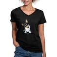 thumbnail image 1 of CafePress - Kiniart Tricolor Corgi Women's V Neck Dark T Shirt - Women's V-Neck Dark T-Shirt, 1 of 4