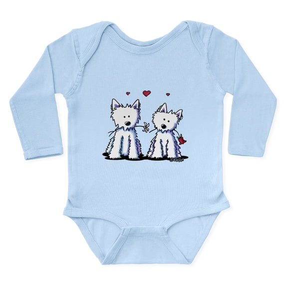 CafePress - Kiniart Westie Friends Long Sleeve Infant Bodysuit - Long Sleeve Cotton Baby Bodysuit