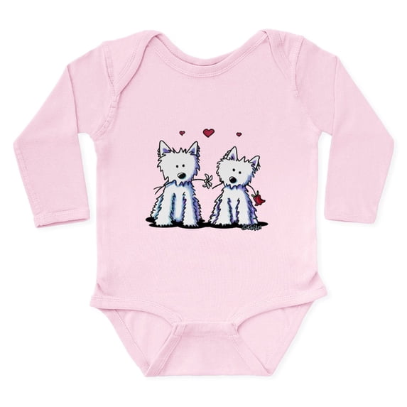 CafePress - Kiniart Westie Friends Long Sleeve Infant Bodysuit - Long Sleeve Cotton Baby Bodysuit