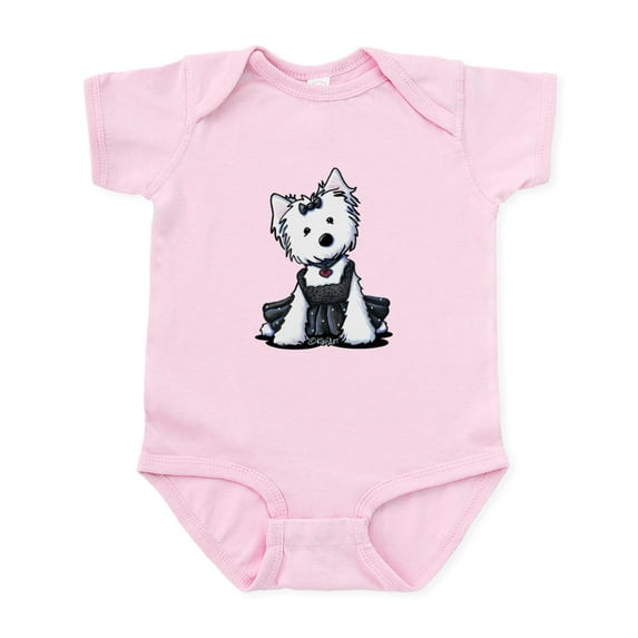 CafePress - Kiniart Westie LBD Infant Bodysuit - Baby Light Bodysuit, Size Newborn - 24 Months