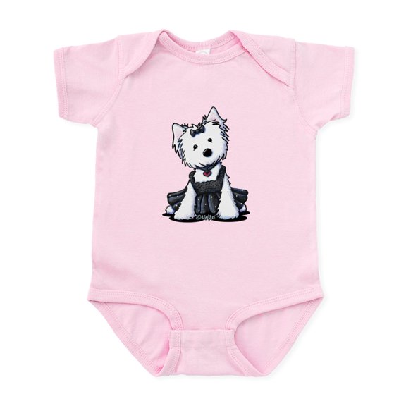 CafePress - Kiniart Westie LBD Infant Bodysuit - Baby Light Bodysuit, Size Newborn - 24 Months