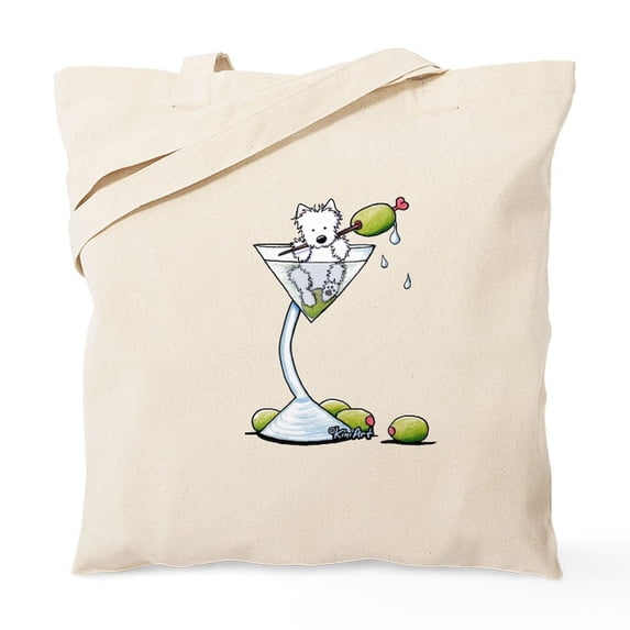 CafePress - Kiniart Westie Martini Tote Bag - Unisex Canvas Tote Bag, Beige, 1-Piece