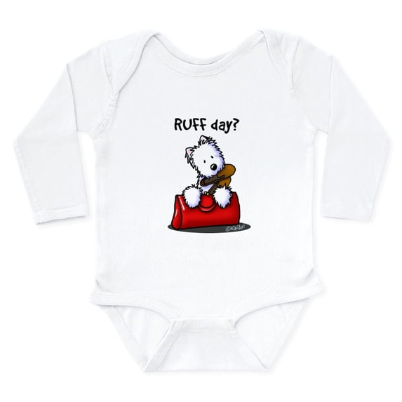 CafePress - Kiniart Westie RUFF Da Long Sleeve Infant Bodysuit - Long Sleeve Cotton Baby Bodysuit