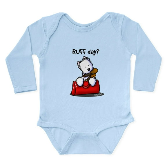 CafePress - Kiniart Westie RUFF Da Long Sleeve Infant Bodysuit - Long Sleeve Cotton Baby Bodysuit