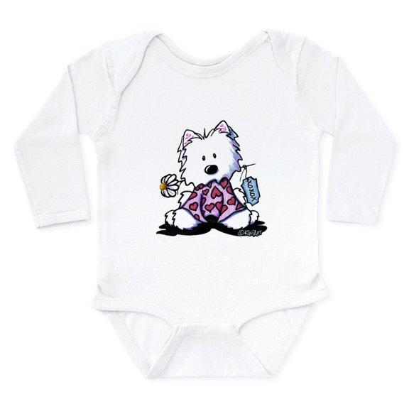 CafePress - Kiniart Westie XOXO - Long Sleeve Cotton Baby Bodysuit