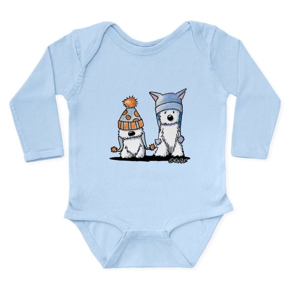 CafePress - Kiniart Winter Westies Long Sleeve Infant Bodysuit - Long Sleeve Cotton Baby Bodysuit