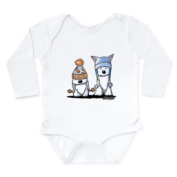 CafePress - Kiniart Winter Westies Long Sleeve Infant Bodysuit - Long Sleeve Cotton Baby Bodysuit