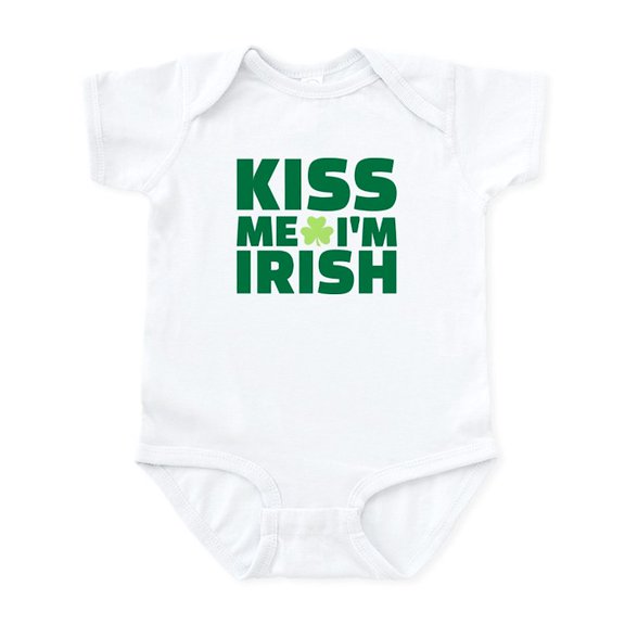 CafePress - Kiss Me I'm Irish Shamrock Infant Bodysuit - Baby Light Bodysuit, Size Newborn - 24 Months