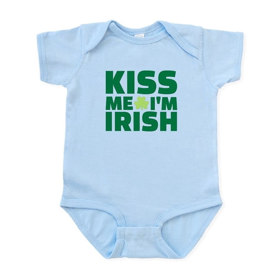 CafePress - Kiss Me I'm Irish Shamrock Infant Bodysuit - Baby Light Bodysuit, Size Newborn - 24 Months