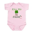 thumbnail image 1 of CafePress - Kiss Me, I'm Italian Infant Bodysuit - Baby Light Bodysuit, Size Newborn - 24 Months, 1 of 4