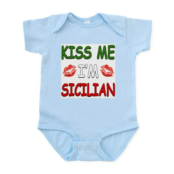 CafePress - Kiss Me I'm Sicilian Infant Creeper - Baby Light Bodysuit, Size Newborn - 24 Months
