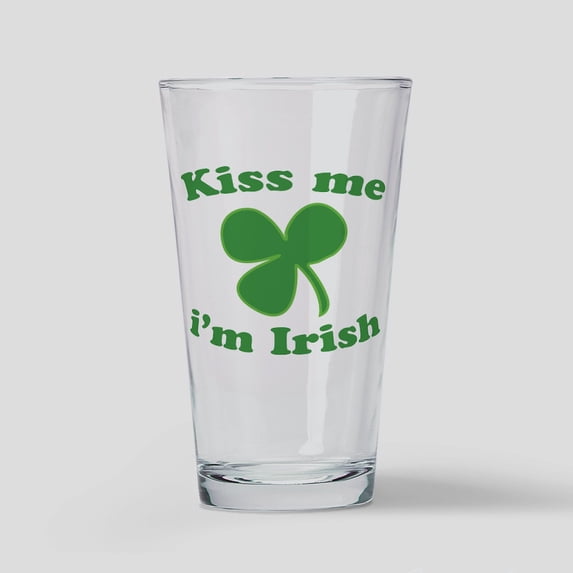 CafePress - Kiss Me Im Irish St Patricks Day - Pint Glass, Drinking Glass, 16 oz. CafePress