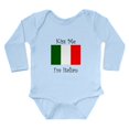 thumbnail image 1 of CafePress - Kiss Me Im Italian Body Suit - Long Sleeve Cotton Baby Bodysuit, 1 of 4