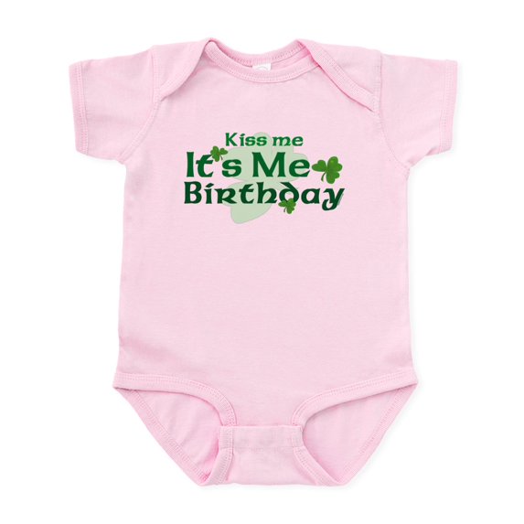 CafePress - Kiss Me Irish Birthday Infant Bodysuit - Baby Light Bodysuit, Size Newborn - 24 Months