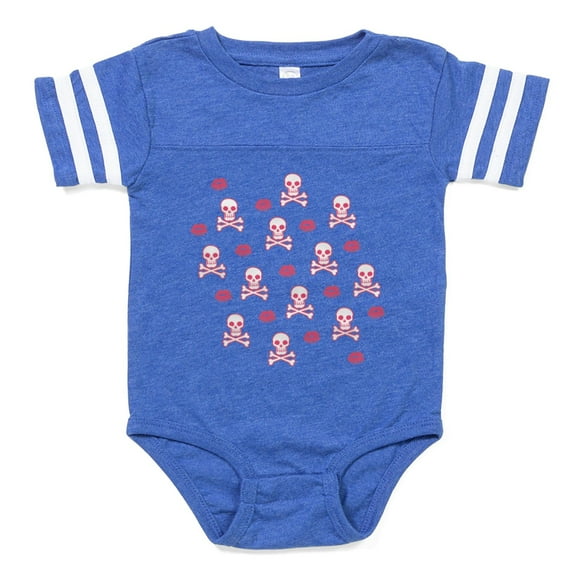 CafePress - Kiss Skulls_Pk - Cute Infant Baby Football Bodysuit
