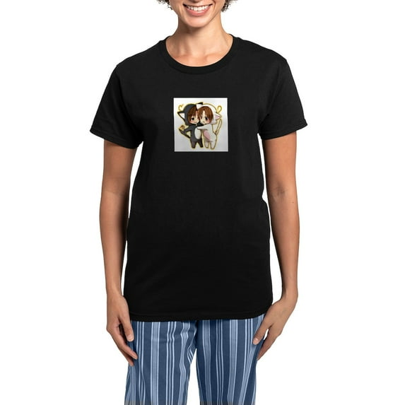 CafePress - Kitty Brothers (Romano And Italy Hetalia) Pajam - Women's Short Sleeve Print T-Shirt and Pants Dark Cotton Pajama Set