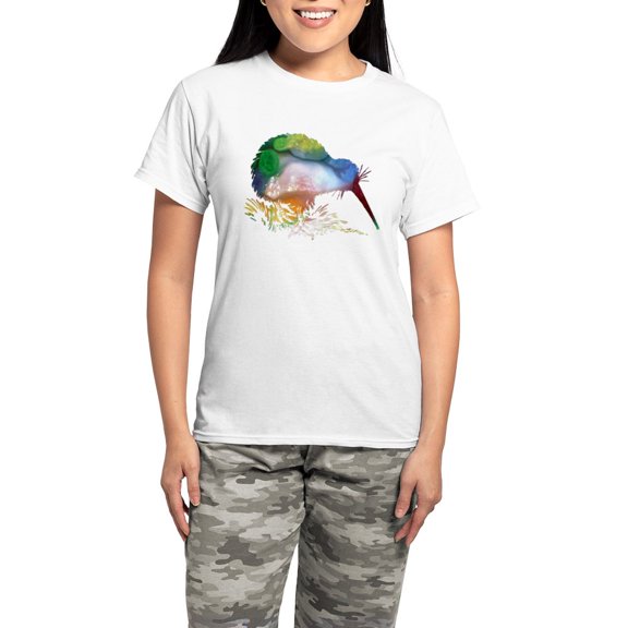 CafePress - Kiwi Women's Light Pajamas - Women's Short Sleeve Print T-Shirt and Pants Light Cotton Pajama Set