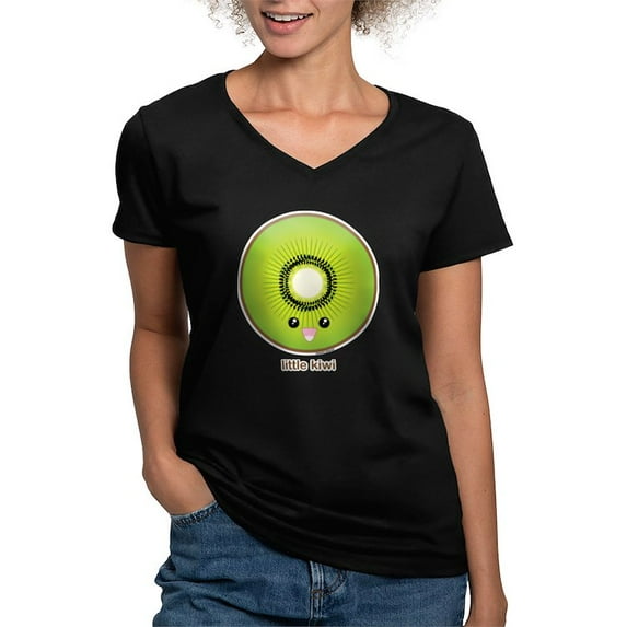 CafePress - Kiwi Women's V Neck Dark T Shirt - Women's V-Neck Dark T-Shirt