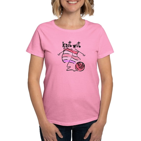 CafePress - Knit Wit Women'S Dark T Shirt - Women's Traditional Fit Dark T-Shirt