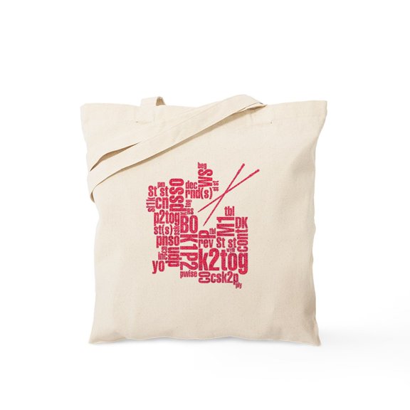 CafePress - Knitting Abbreviation Cloud Tote Bag - Unisex Canvas Tote Bag, Beige, 1-Piece