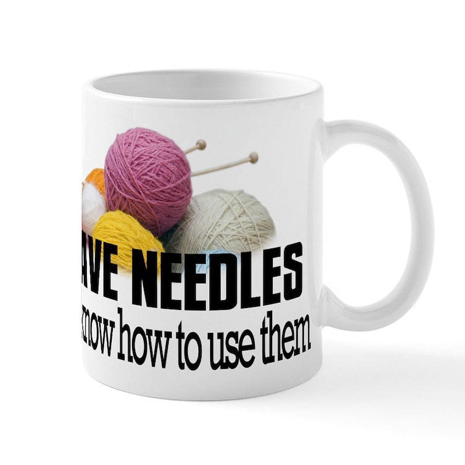 CafePress Knitting Needles 11 oz Ceramic Mug Novelty Coffee Tea
