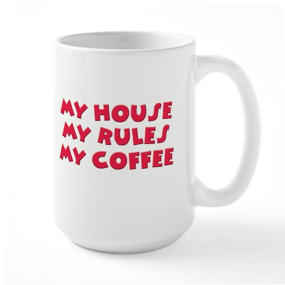 CafePress - Knives Out My House, My Rules, My Coffee Mugs - 15 oz Ceramic Large White Novelty Mug