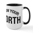 thumbnail image 1 of CafePress - Know Your Worth Large Mug - 15 oz Ceramic Large White Novelty Mug, 1 of 4