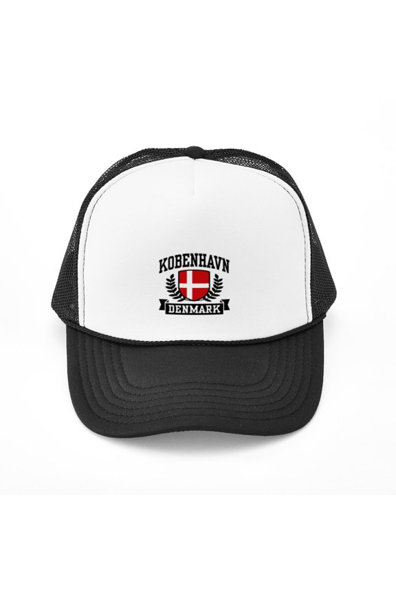 - Kobenhavn Denmark - Adjustable Unisex Printed Trucker Hat with Mesh Back