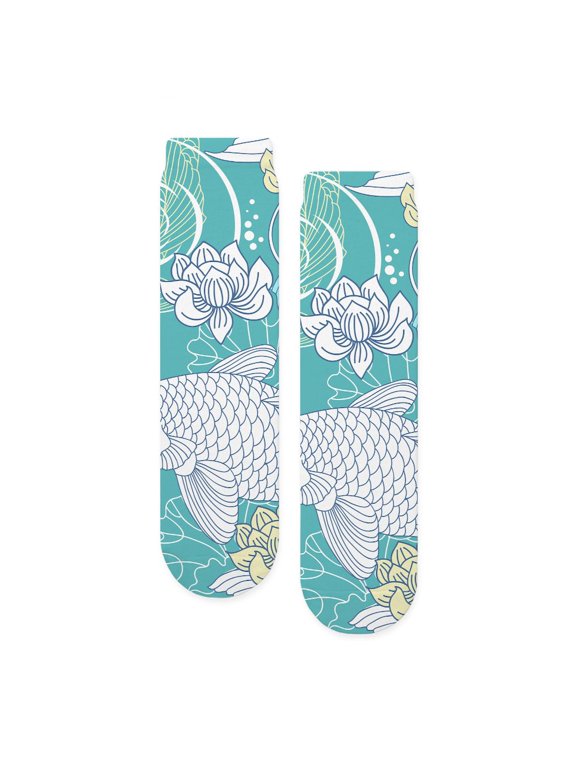 - Koi Fish - Unisex Novelty Printed Crew Adult Socks