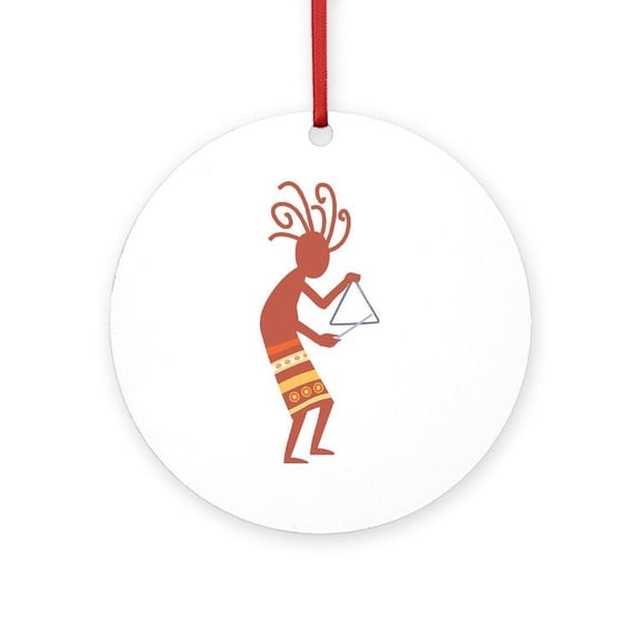 CafePress - Kokopelli 5 - Round Wood Ornament 4"