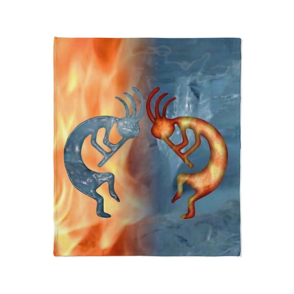 CafePress - Kokopelli Fire Ice Ipad Throw Blanket - Soft Fleece Throw Blanket, 50"x60" for All Ages