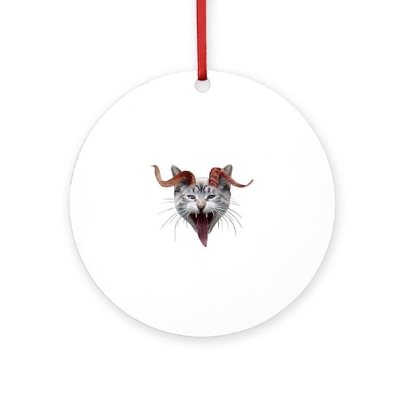 CafePress - Krampus Cat - Round Wood Ornament 4"