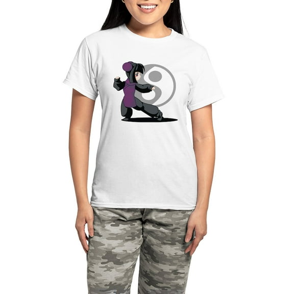 CafePress - Kung Fu Anime Women's Light Pajamas - Women's Short Sleeve Print T-Shirt and Pants Light Cotton Pajama Set