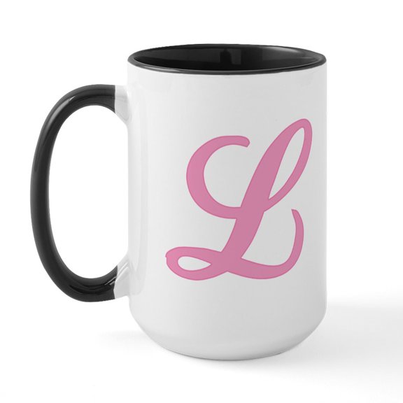 CafePress - L Initial Large Mug - 15 oz Ceramic Large White Novelty Mug