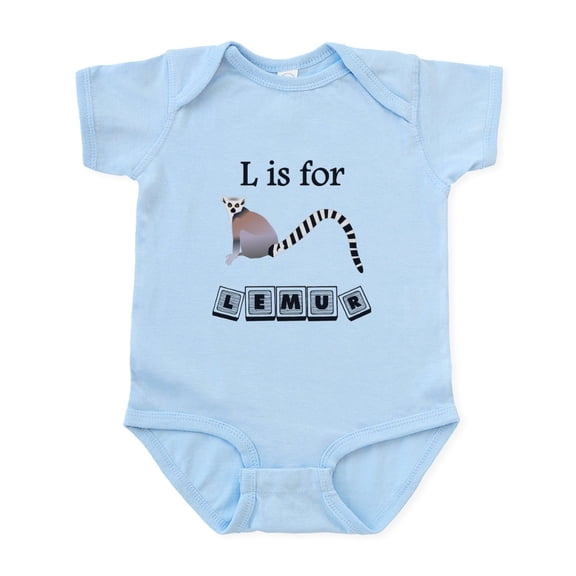 CafePress - L Is For Lemur Body Suit - Baby Light Bodysuit, Size Newborn - 24 Months